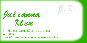julianna klem business card